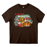 Chocolate Brown its the wonderful time of the year Heavy Core Tee - CowGirlArtShop