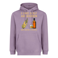 Lavender i like golf and bourbon and maybe 3 people t shirt Heavyweight Hoodie - linhVisuals