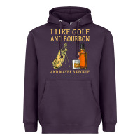 Plum i like golf and bourbon and maybe 3 people t shirt Heavyweight Hoodie - linhVisuals