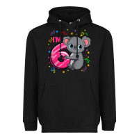 Black kids 6th birthday shirt for girls koala bear 6 years old t shirt Heavyweight Hoodie - linhVisuals