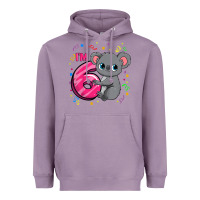 Lavender kids 6th birthday shirt for girls koala bear 6 years old t shirt Heavyweight Hoodie - linhVisuals