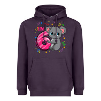 Plum kids 6th birthday shirt for girls koala bear 6 years old t shirt Heavyweight Hoodie - linhVisuals