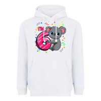 White kids 6th birthday shirt for girls koala bear 6 years old t shirt Heavyweight Hoodie - linhVisuals