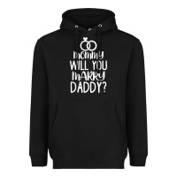 Black kids mommy will you marry my daddy funny marriage proposal t shirt Heavyweight Hoodie - linhVisuals