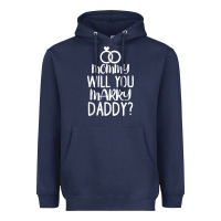 Navy kids mommy will you marry my daddy funny marriage proposal t shirt Heavyweight Hoodie - linhVisuals