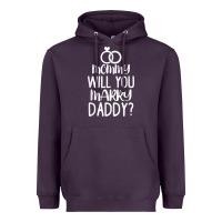 Plum kids mommy will you marry my daddy funny marriage proposal t shirt Heavyweight Hoodie - linhVisuals