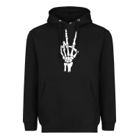 Black skeleton peace Heavyweight Hoodie - linhVisuals