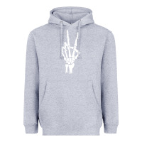 Heather Grey skeleton peace Heavyweight Hoodie - linhVisuals