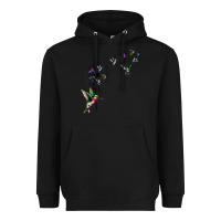 Black bird hummingbird dandelion flowers shirt for women men t shirt Heavyweight Hoodie - linhVisuals