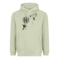 Matcha bird hummingbird dandelion flowers shirt for women men t shirt Heavyweight Hoodie - linhVisuals
