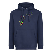 Navy bird hummingbird dandelion flowers shirt for women men t shirt Heavyweight Hoodie - linhVisuals