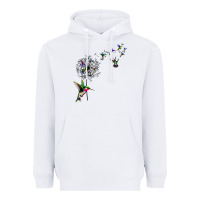 White bird hummingbird dandelion flowers shirt for women men t shirt Heavyweight Hoodie - linhVisuals