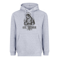 Heather Grey ave maria schubert latin mass blessed mother hail mary lady t shirt Heavyweight Hoodie - linhVisuals