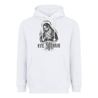 White ave maria schubert latin mass blessed mother hail mary lady t shirt Heavyweight Hoodie - linhVisuals