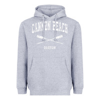 Heather Grey cannon beach oregon vintage nautical crossed oars t shirt Heavyweight Hoodie - linhVisuals