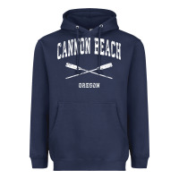 Cannon Beach Oregon Vintage Nautical Crossed Oars T Shirt Heavyweight Hoodie | Teevron