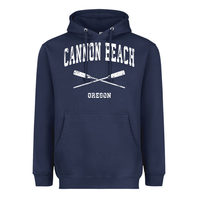 Cannon Beach Oregon Vintage Nautical Crossed Oars T Shirt Heavyweight Hoodie by linhVisuals | Teevron