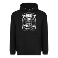 Black bourbon goes in wisdom comes out funny whiskey lover gift premium t sh Heavyweight Hoodie - linhVisuals