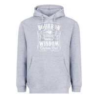 Heather Grey bourbon goes in wisdom comes out funny whiskey lover gift premium t sh Heavyweight Hoodie - linhVisuals
