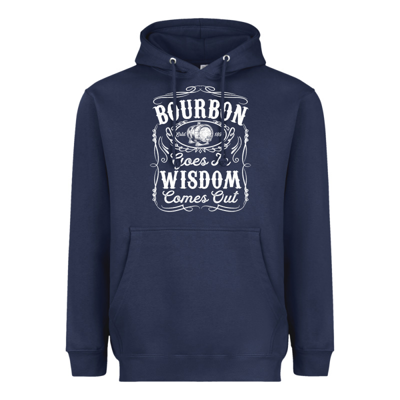 Bourbon Goes In Wisdom Comes Out Funny Whiskey Lover Gift Premium T Sh Heavyweight Hoodie by linhVisuals | Teevron