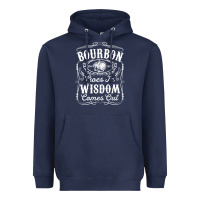 Navy bourbon goes in wisdom comes out funny whiskey lover gift premium t sh Heavyweight Hoodie - linhVisuals