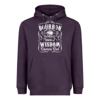 Plum bourbon goes in wisdom comes out funny whiskey lover gift premium t sh Heavyweight Hoodie - linhVisuals