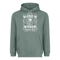 Sage bourbon goes in wisdom comes out funny whiskey lover gift premium t sh Heavyweight Hoodie - linhVisuals