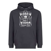 Smoke bourbon goes in wisdom comes out funny whiskey lover gift premium t sh Heavyweight Hoodie - linhVisuals
