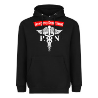 Black emergency department nursing er registered nurse rn caduceus raglan ba Heavyweight Hoodie - linhVisuals