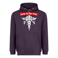 Plum emergency department nursing er registered nurse rn caduceus raglan ba Heavyweight Hoodie - linhVisuals