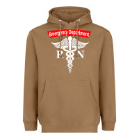 Toasted Coconut emergency department nursing er registered nurse rn caduceus raglan ba Heavyweight Hoodie - linhVisuals
