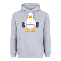Heather Grey duck deadlift design   weight lifting gym workout tank top Heavyweight Hoodie - linhVisuals