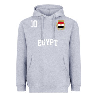 Heather Grey egypt team sports number 10 soccer egyptian flag t shirt Heavyweight Hoodie - linhVisuals