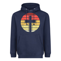 Navy jesus cross retro style vintage t shirt Heavyweight Hoodie - linhVisuals