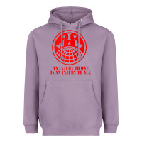 Lavender iww injury one is injury to all front and back red zip hoodie Heavyweight Hoodie - linhVisuals