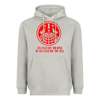 Moon Dust iww injury one is injury to all front and back red zip hoodie Heavyweight Hoodie - linhVisuals