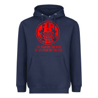 Navy iww injury one is injury to all front and back red zip hoodie Heavyweight Hoodie - linhVisuals