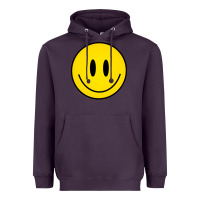 Plum retro happy vibe smiley face happy face graphic sweatshirt Heavyweight Hoodie - linhVisuals