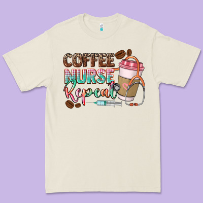 Coffee Nurse Repeat Premium Tee Designed By Cowgirlartshop