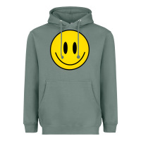 Sage retro happy vibe smiley face happy face graphic sweatshirt Heavyweight Hoodie - linhVisuals
