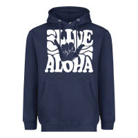 Navy vintage live aloha state hawaiian islands shaka hawaii maui pullover h Heavyweight Hoodie - linhVisuals