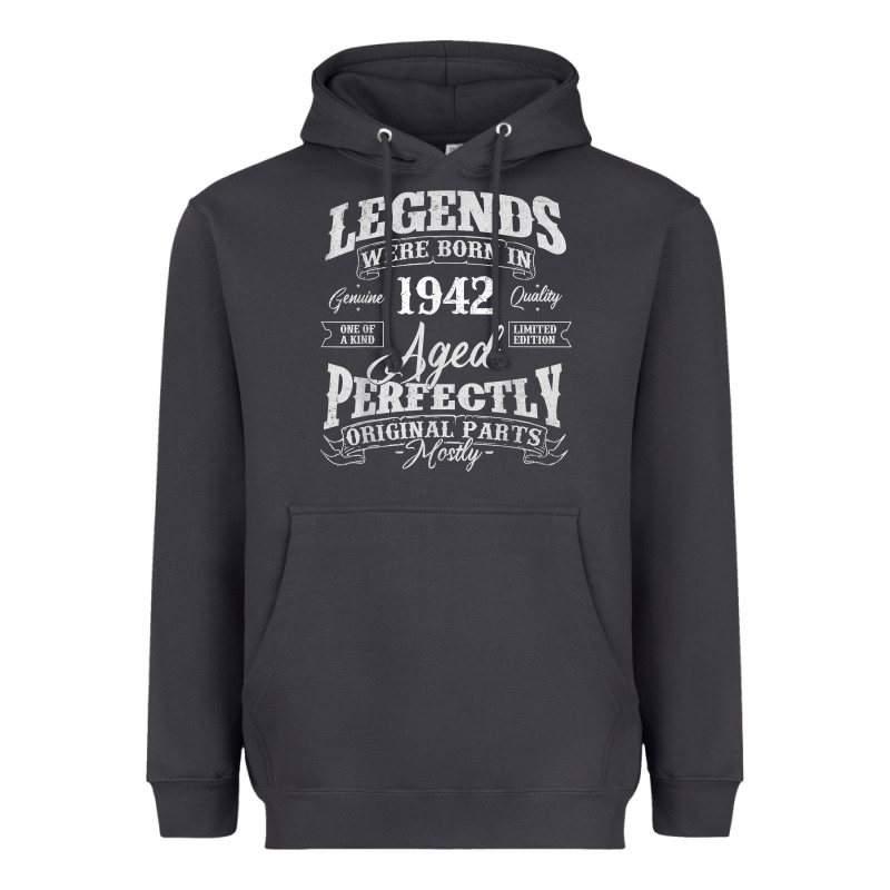 Legends Were Born In 1942 Year Of Birth Birthday T Shirt Heavyweight Hoodie by linhVisuals | Teevron