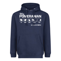 Navy dog pomeranian cute dog puppy pet black paw Heavyweight Hoodie - linhVisuals