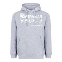 Heather Grey dog pomeranian cute dog puppy pet black paw Heavyweight Hoodie - linhVisuals