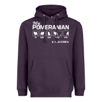 Plum dog pomeranian cute dog puppy pet black paw Heavyweight Hoodie - linhVisuals