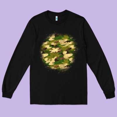 Camouflage Patch 2 Long Sleeve Tee Designed By Bundleandbundleshop