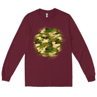 Burgundy camouflage patch 2 Long Sleeve Tee - BundleAndBundleShop
