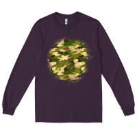 Plum camouflage patch 2 Long Sleeve Tee - BundleAndBundleShop