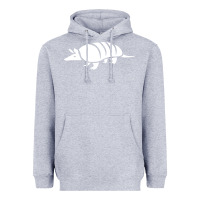 Heather Grey armadillo Heavyweight Hoodie - linhVisuals