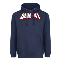Navy Artwork SUM41 Heavyweight Hoodie - linhVisuals